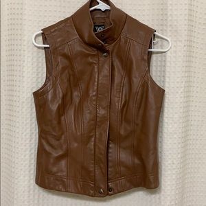 Cute brown pleather vest